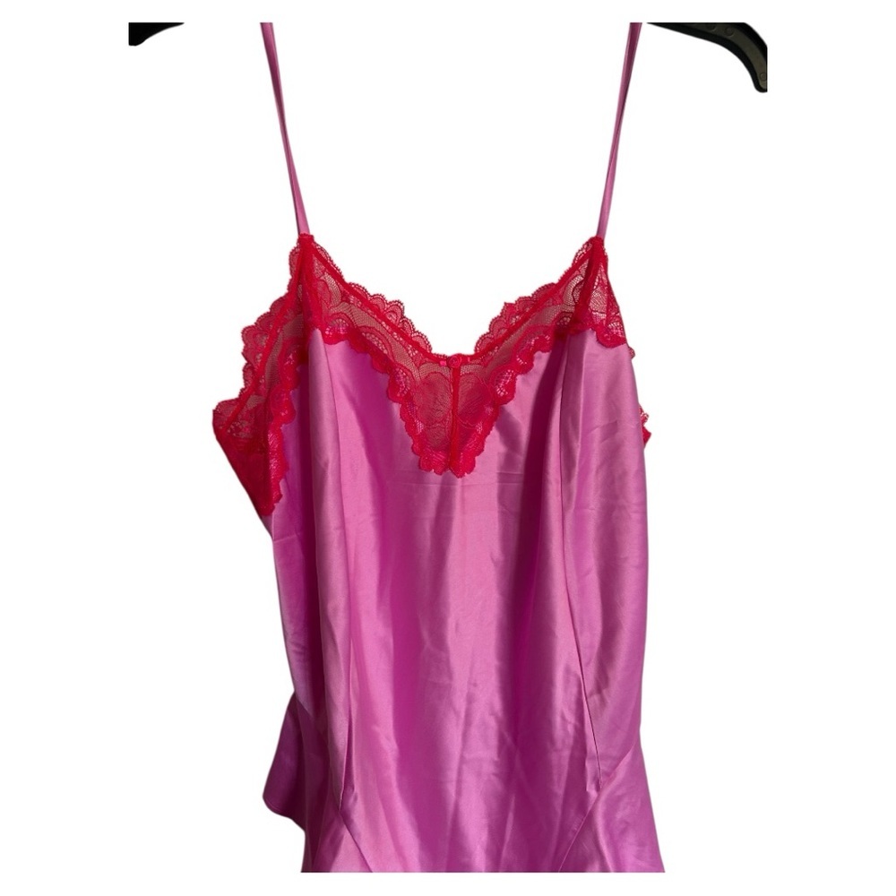 NWOT Skims stretch satin lace teddy neon orchid - Picture 4 of 8